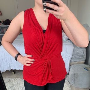 Red Formal Tank Top Blouse